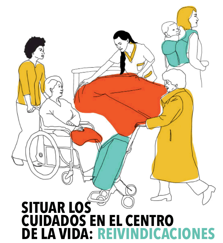 Cartel 'Situar los cuidados en el centro de la vida: Reivindicaciones'