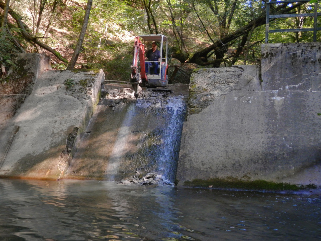 Demolición de la presa de Erroiarri