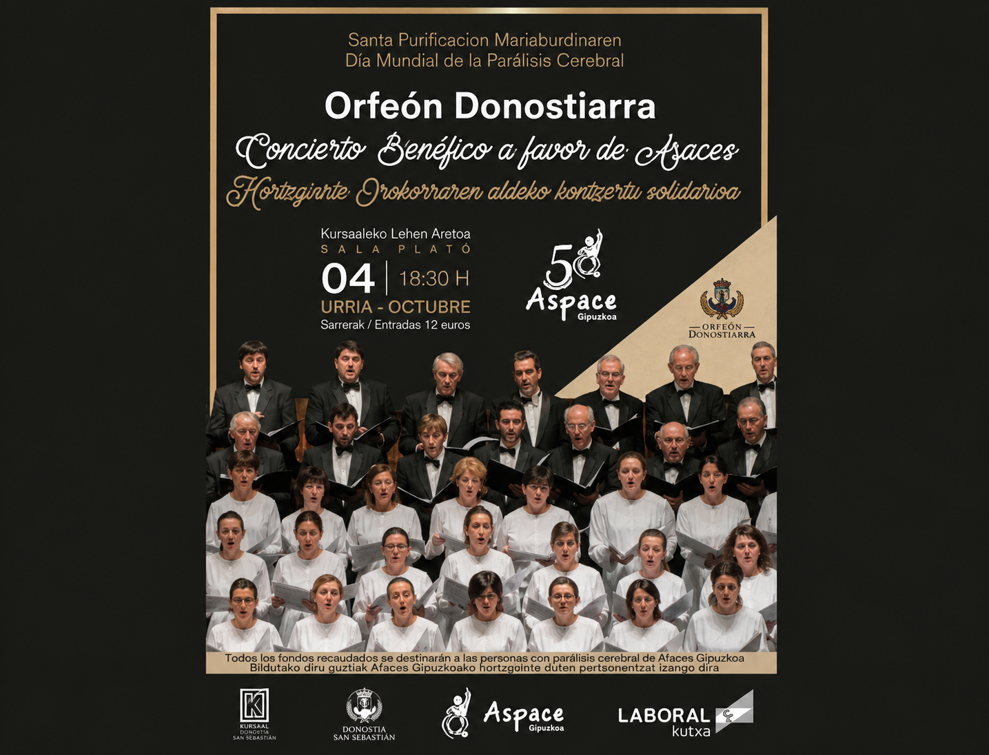Donostiako Orfeoia: 'Kontzertu solidarioa Aspaceren alde'