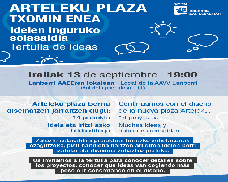Arteleku plaza - Txomin Enea - Ideien inguruko solasaldia