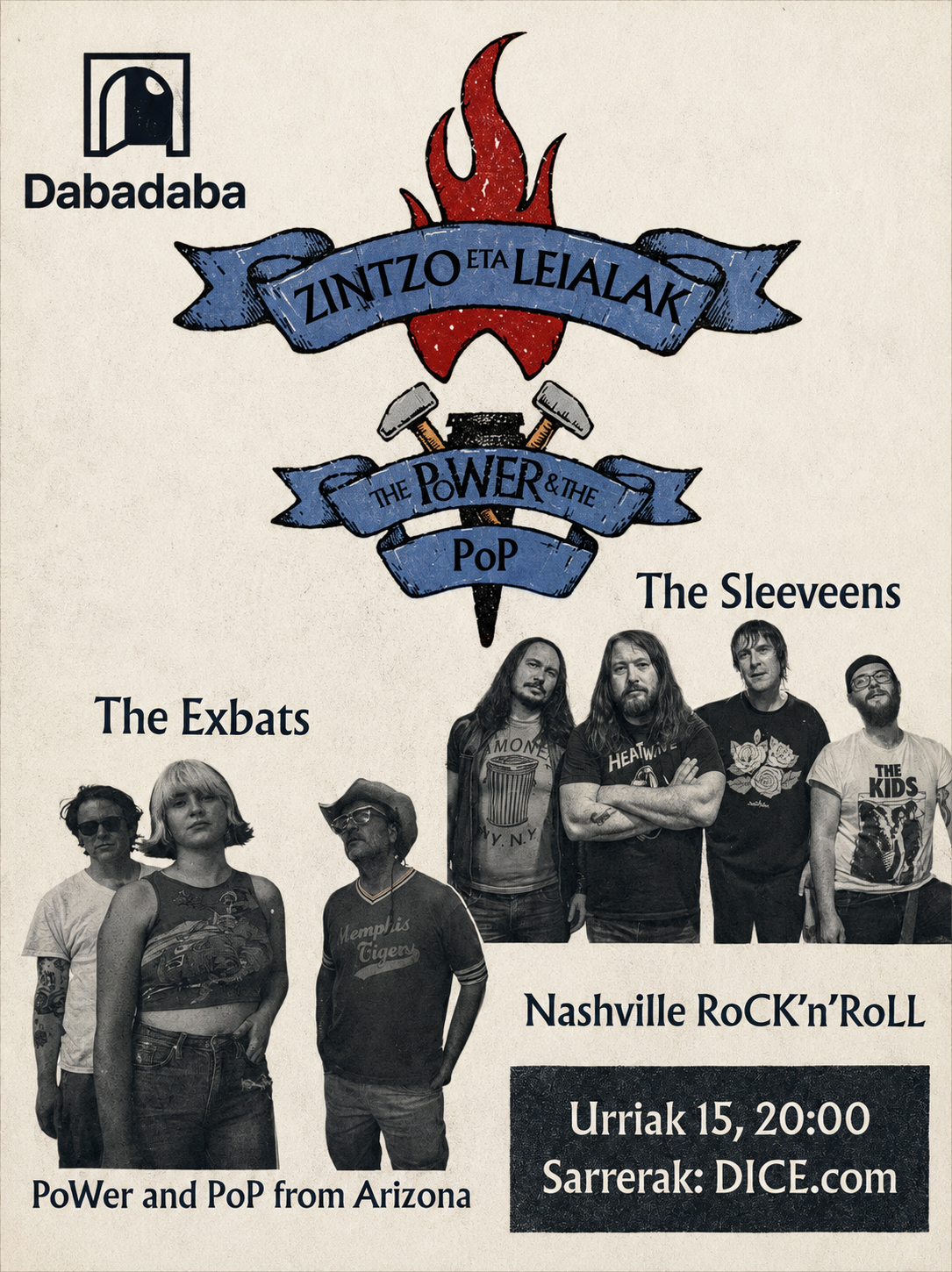 The Exbats (garage-pop) + Sleeveens 