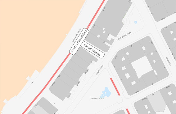 Mapa: Kontxa Pasalekua - calle Rafael Munoa