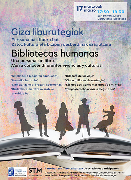 Kartela 'Giza liburutegiak - Bibliotecas humanas'