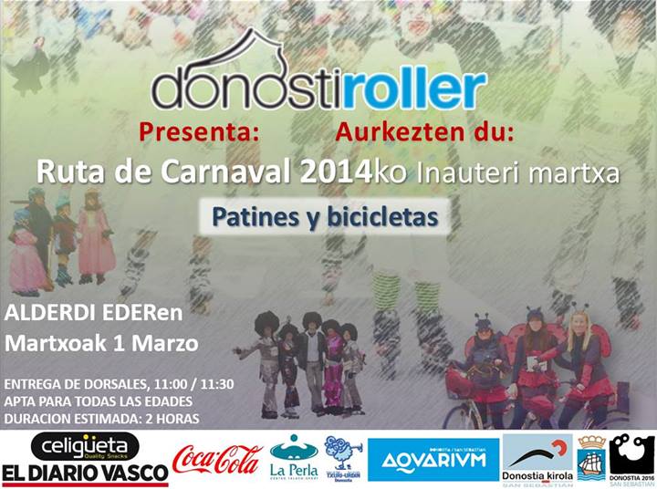 Marcha de Carnavales: patines y bicicleta