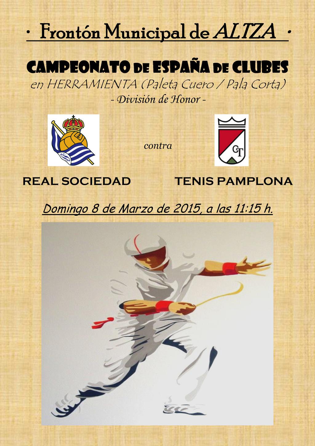 Espainiako Kluben Txapelketa (Pala motza/larrua): Real Sociedad- RS Tenis